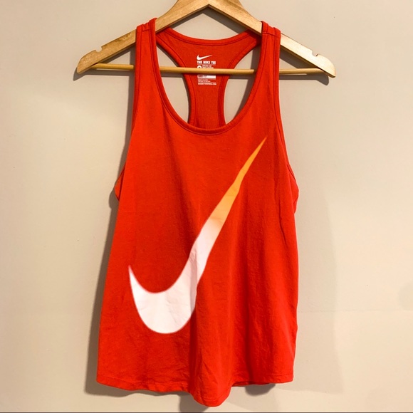 Nike Tops - Nike Red Swoosh Print Loose Dri-Fit Active Tank